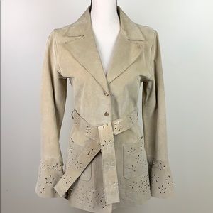 ⭐️Me Jane NWT vntg suede cutout boho leather coat